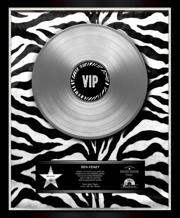 Silber/Platin Schallplatte ♫ Zebra-Samt Style personalisiert